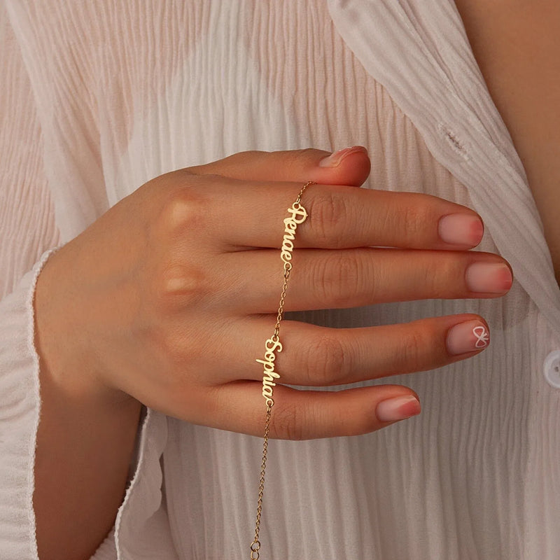 Name Bracelet for Women - Multiple Name Bracelet - Personalized Bracelet Name Bracelet 925 Sterling Silver - Baby Name Bracelet Gift for Mom