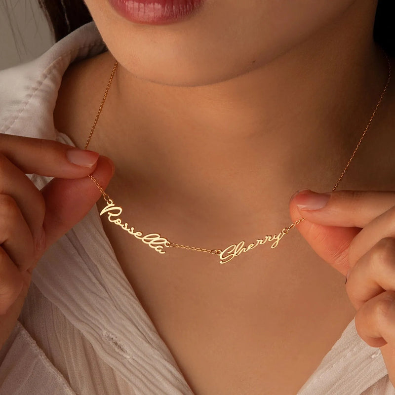 Necklace for Family Names - Multi-Name Family Necklace for Mom - Personalized Jewelry Mothers Day Gifts - Multiple Nameplated Necklace