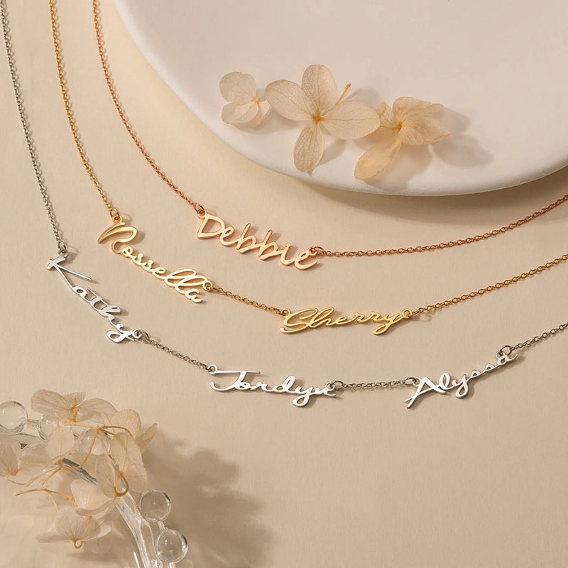 Necklace for Family Names - Multi-Name Family Necklace for Mom - Personalized Jewelry Mothers Day Gifts - Multiple Nameplated Necklace