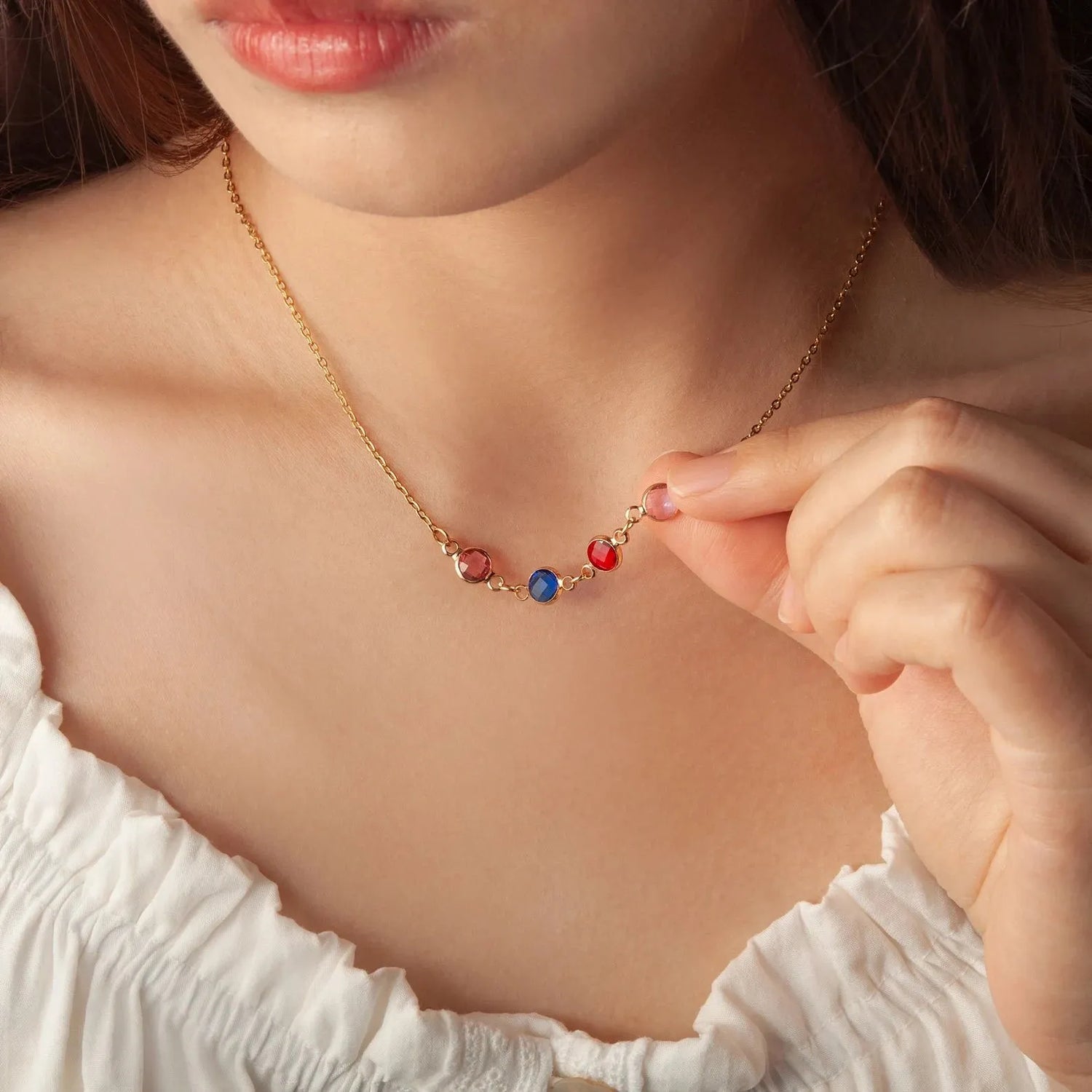 Mothers Necklace - Family Birthstone Necklace -Custom Kids and Mom Birth Stone Necklace -Mothers Day Gifts -Family Necklace Handmade Jewelry