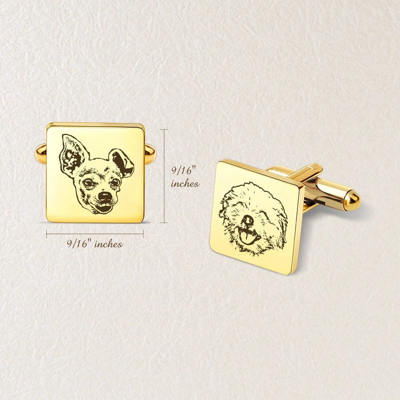 Custom Cufflinks Pet - Pet Portrait Custom - Pet Cuff links - Dog Cuff Links Cat Cufflinks - Personalized Wedding Gift Groomsmen Gift