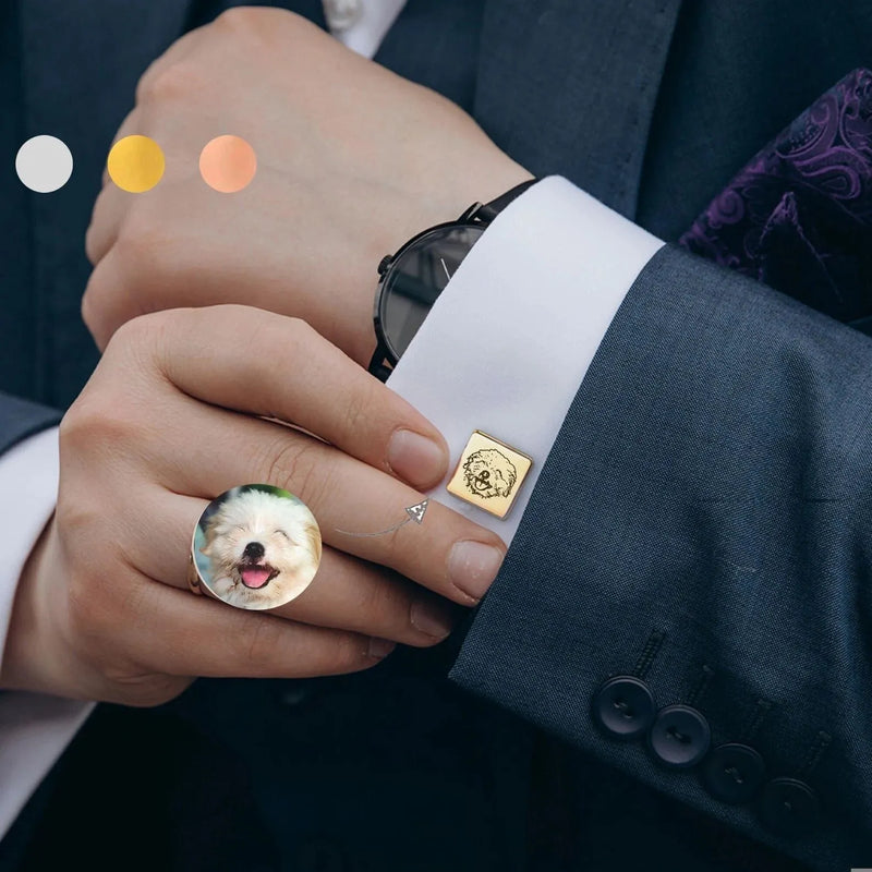 Custom Cufflinks Pet - Pet Portrait Custom - Pet Cuff links - Dog Cuff Links Cat Cufflinks - Personalized Wedding Gift Groomsmen Gift