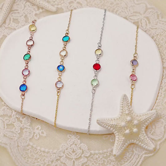 Family Birthstone Bracelet - Mom Bracelet Personalized Birthstone Jewelry - Charm Bracelet Handmade Jewelry Personalized Mothers Day Gifts