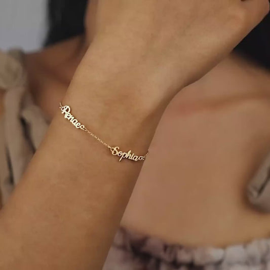 Name Bracelet for Women - Multiple Name Bracelet - Personalized Bracelet Name Bracelet 925 Sterling Silver - Baby Name Bracelet Gift for Mom